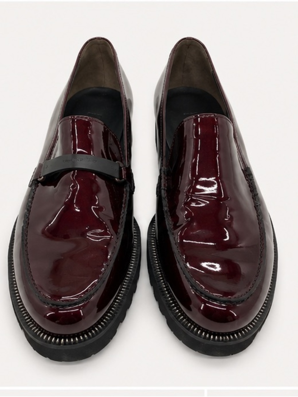 Paul Green Nox Jojo Burgundy Patent Leather Lug Sole Loafers Size 6